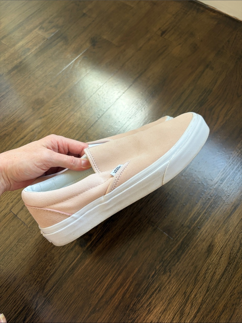 Vans Womens Slip-On Sneakers in Pale Pink Suede - Picture 2 of 5